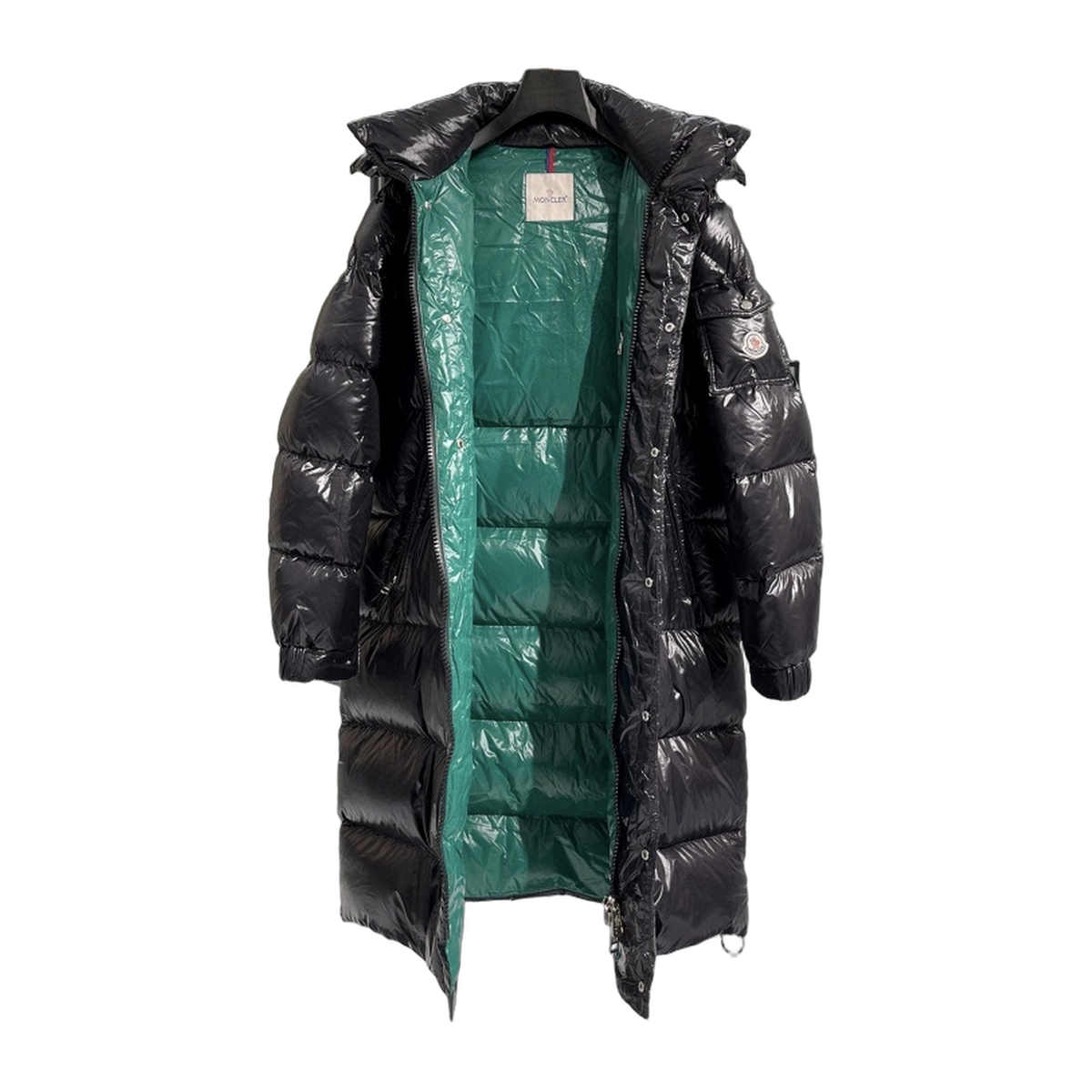 Moncler Hanoverian Glossy Hooded Long Puffer Coat – Premium Down | High-Shine