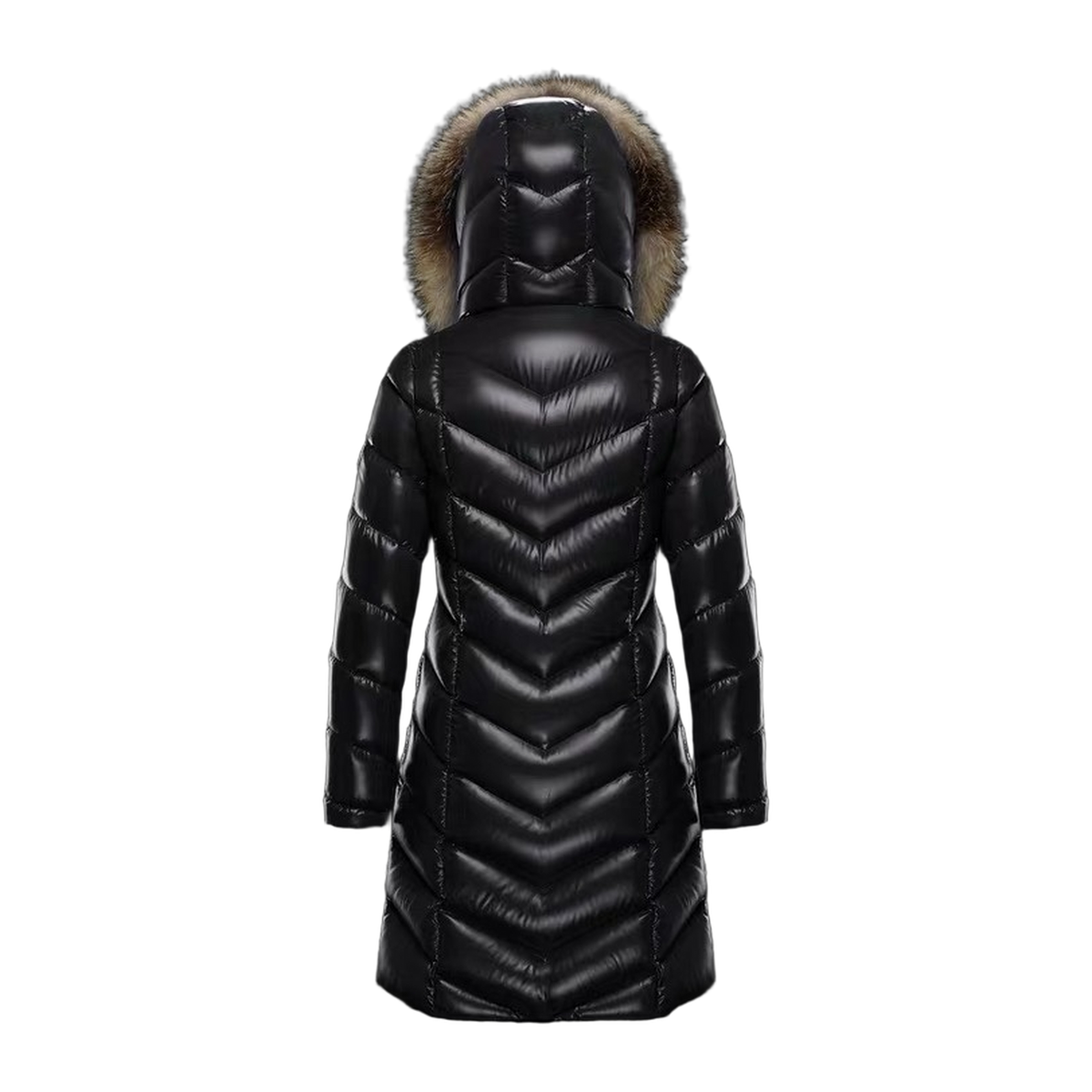 Moncler Fulmarus Chevron-Quilted Fur-Trim Long Coat – Premium Down | Chevron & Fur