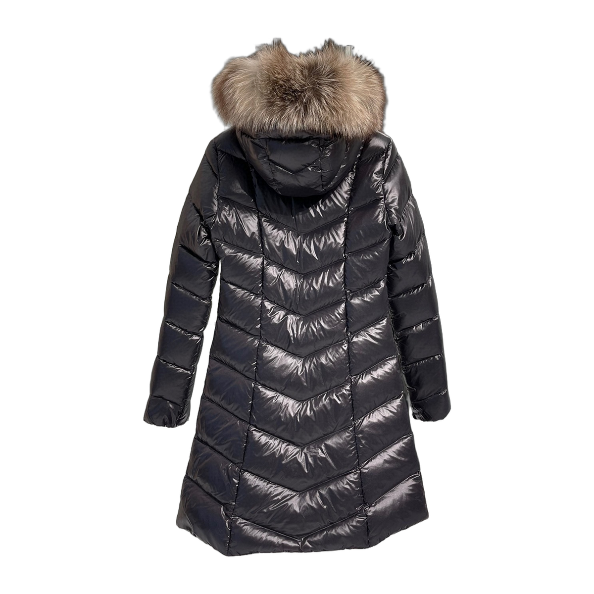 Moncler Fulmarus Chevron-Quilted Fur-Trim Long Coat – Premium Down | Chevron & Fur