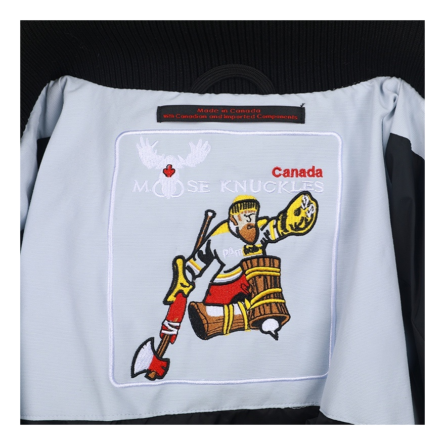 Moose Knuckles Contrast-Pocket Hooded Parka – Canadian Down | Colour Block