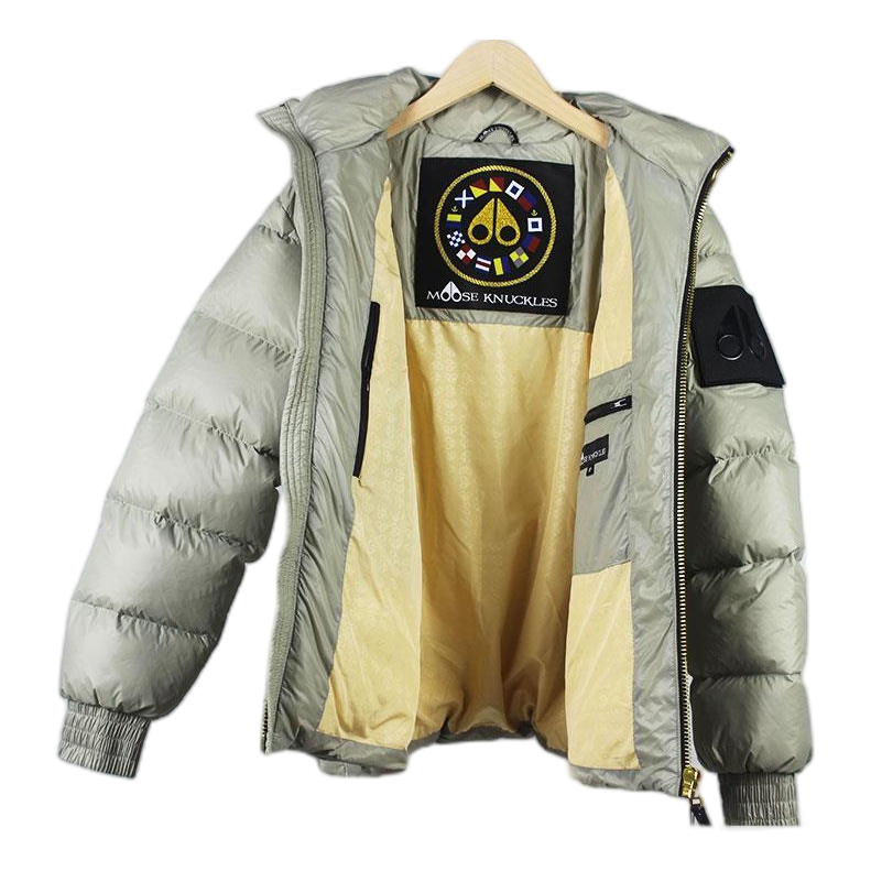 Moose Knuckles Stand-Collar Puffer Jacket – Sage Grey | Canadian Down