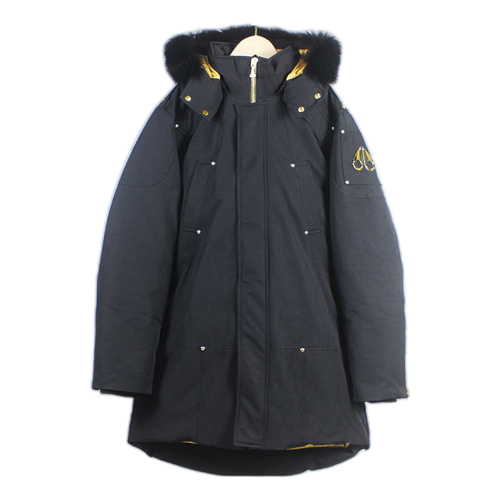 Moose Knuckles Stag Lake Parka – Gold Trim & Fur Hood | Black