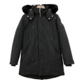Moose Knuckles Curved-Hem Hooded Parka – Fur Trim | Black