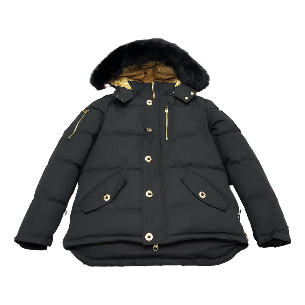 Moose Knuckles Gold 3Q Puffer Jacket – Fur Trim | Black