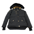 Moose Knuckles Gold 3Q Hooded Puffer – Fur Trim | Black