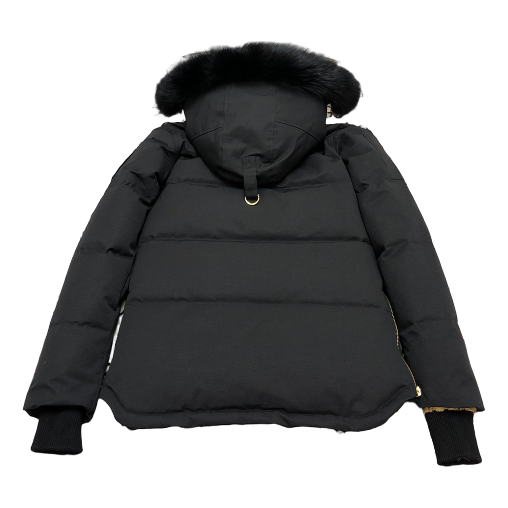 Moose Knuckles Gold 3Q Hooded Puffer – Fur Trim | Black