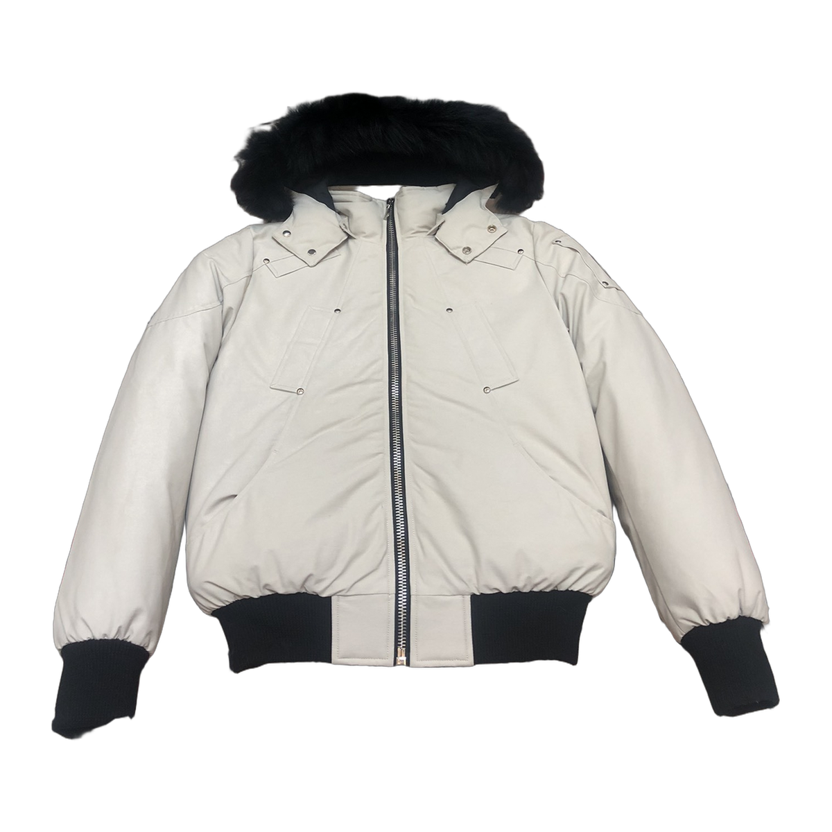 Moose Knuckles Men’s Ballistic Bomber – Shearling Collar & Cuffs | Black