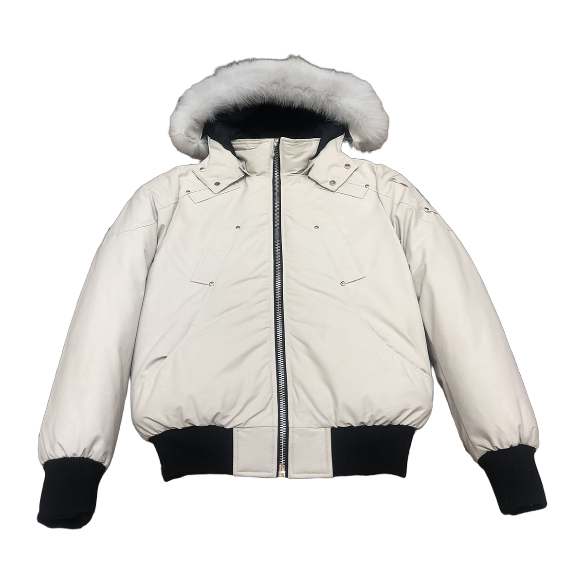 Moose Knuckles Men’s Ballistic Bomber – Shearling Collar & Cuffs | Black