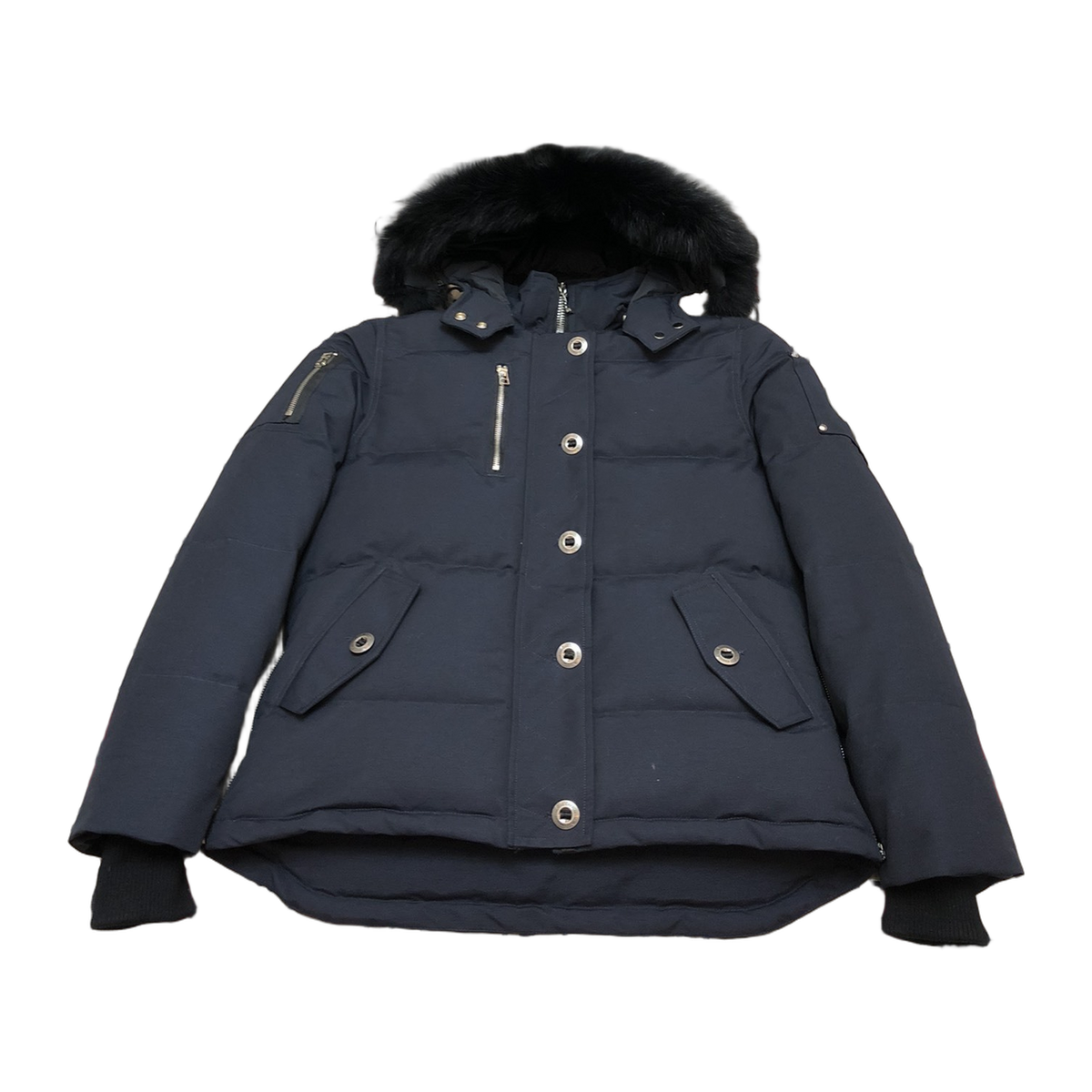 Moose Knuckles Women’s Original Shearling-Trim 3Q Jacket – Navy