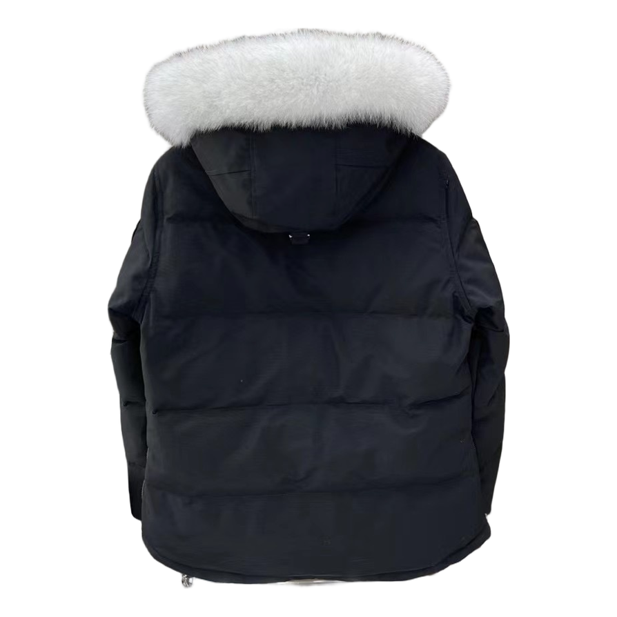 Moose Knuckles Chest-Zip Hooded Puffer – Coyote Fur Hood | Extreme Cold