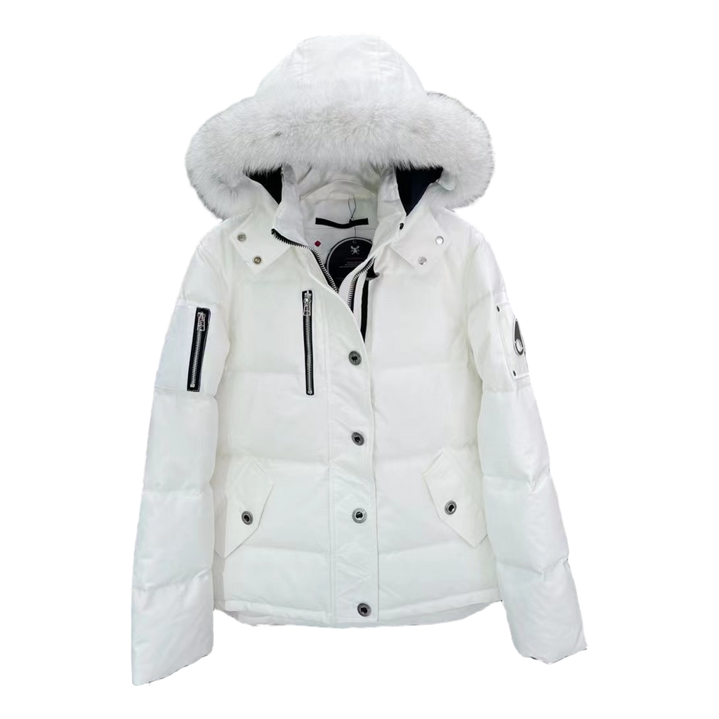 Moose Knuckles Chest-Zip Hooded Puffer – Fur Trim | Canadian Down