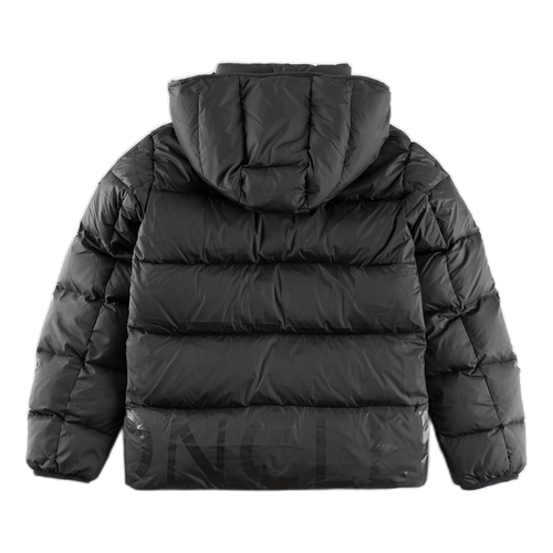 Moncler Contrast-Lined Logo-Hood Puffer – Black | Logo Hood & Contrast Lining