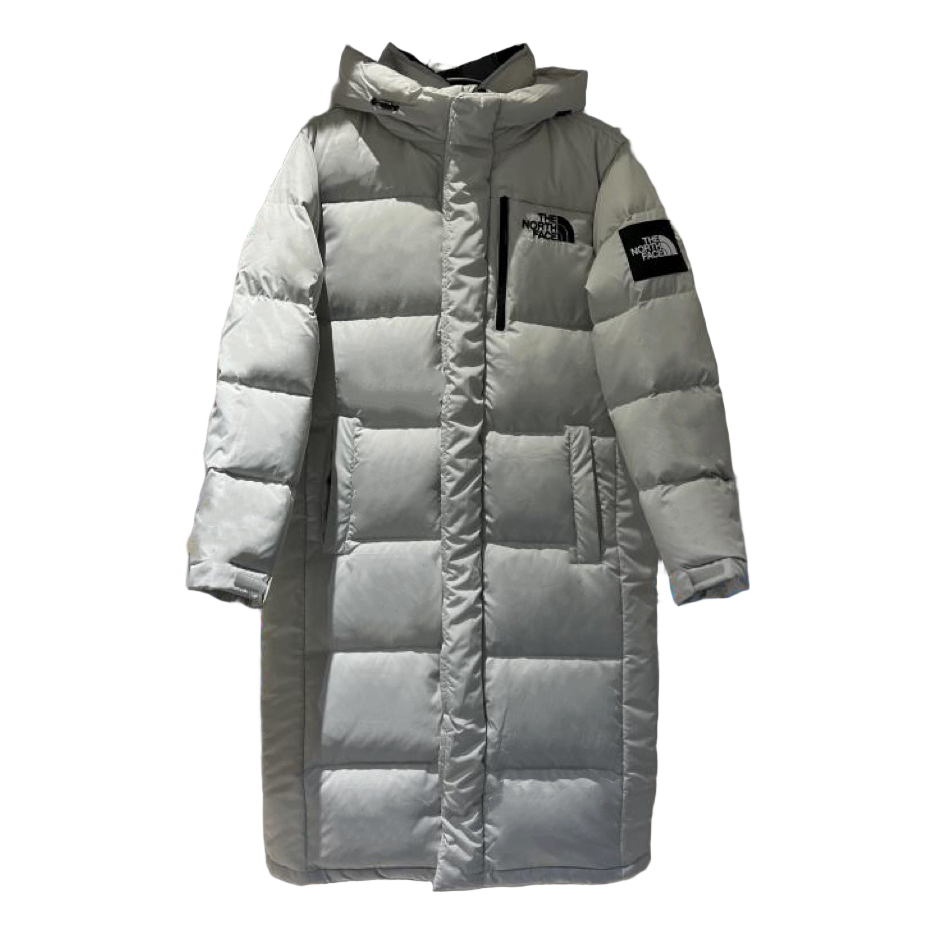The North Face Color-Block Long Puffer Coat – Hooded | Grey