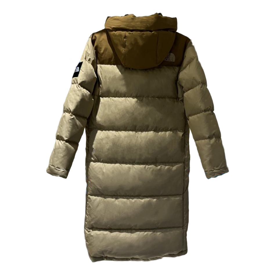 The North Face Colour-Block Long Puffer Coat – Hooded | Tan