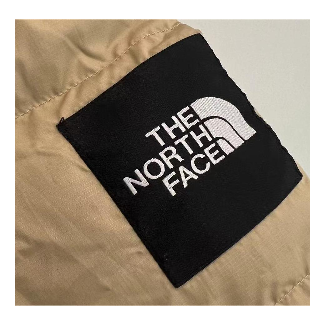 The North Face Colour-Block Long Puffer Coat – Hooded | Tan