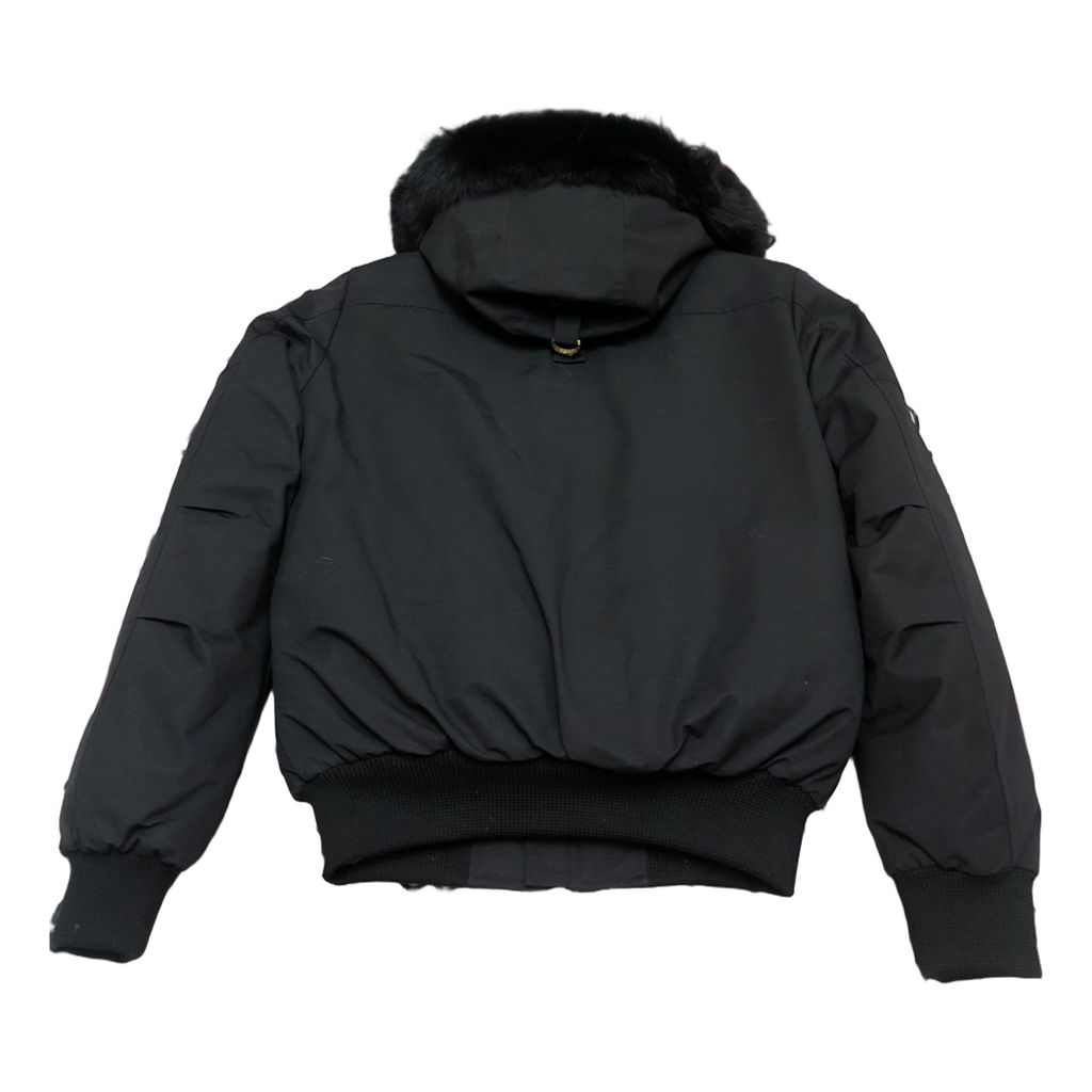 Moose Knuckles Gold Ballistic Bomber – Fur Trim | Black
