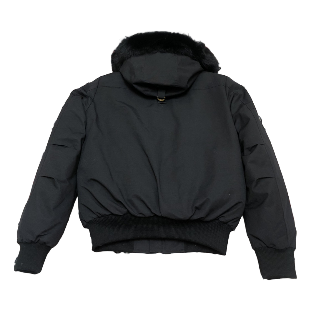 Moose Knuckles Gold Ballistic Bomber – Fur Trim | Black