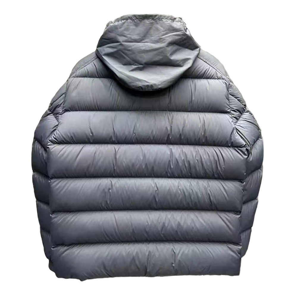 Moncler Tricolour Sleeve-Band Stand-Collar Puffer – Navy | Premium Down