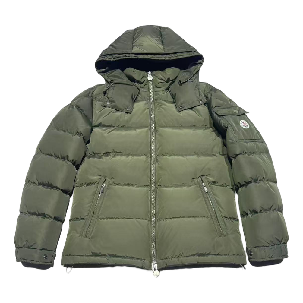 Moncler Maya Matte Hooded Puffer – Olive Green | Premium Down