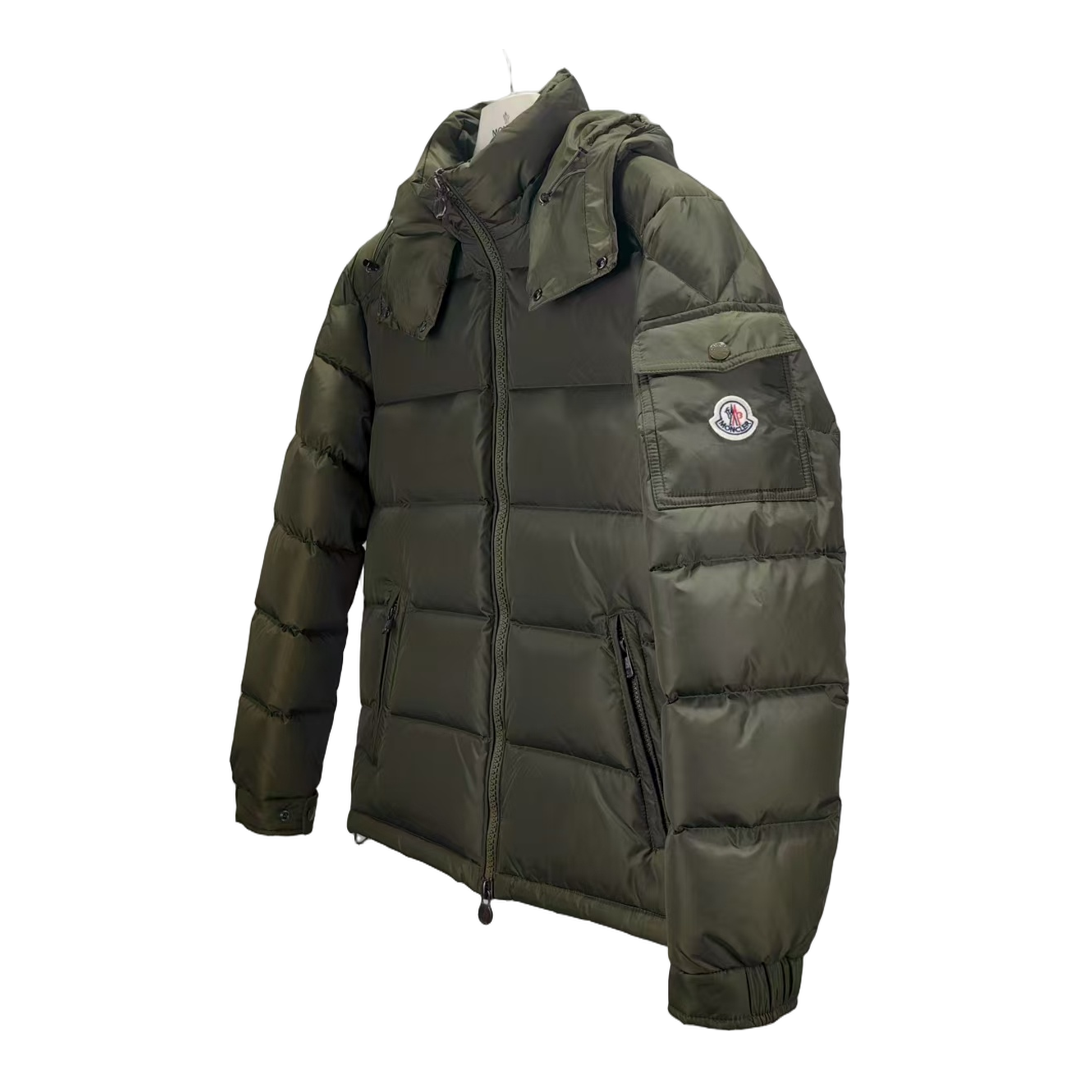 Moncler Maya Matte Hooded Puffer – Olive Green | Premium Down