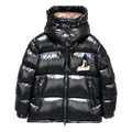 Moncler Mountain-Badge Glossy Short Puffer – Black | Premium Down