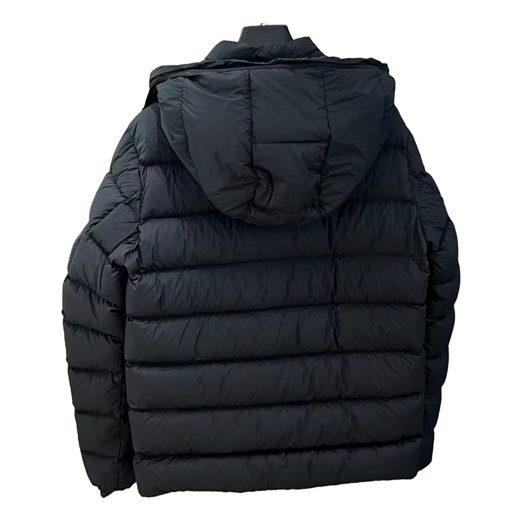 Moncler Vertical-Logo Hooded Puffer – Black | Premium Down
