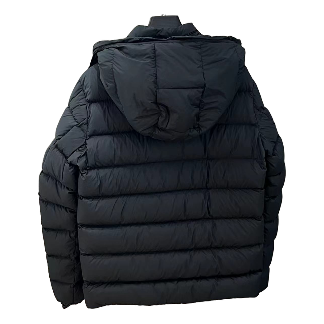 Moncler Vertical-Logo Hooded Puffer – Black | Premium Down