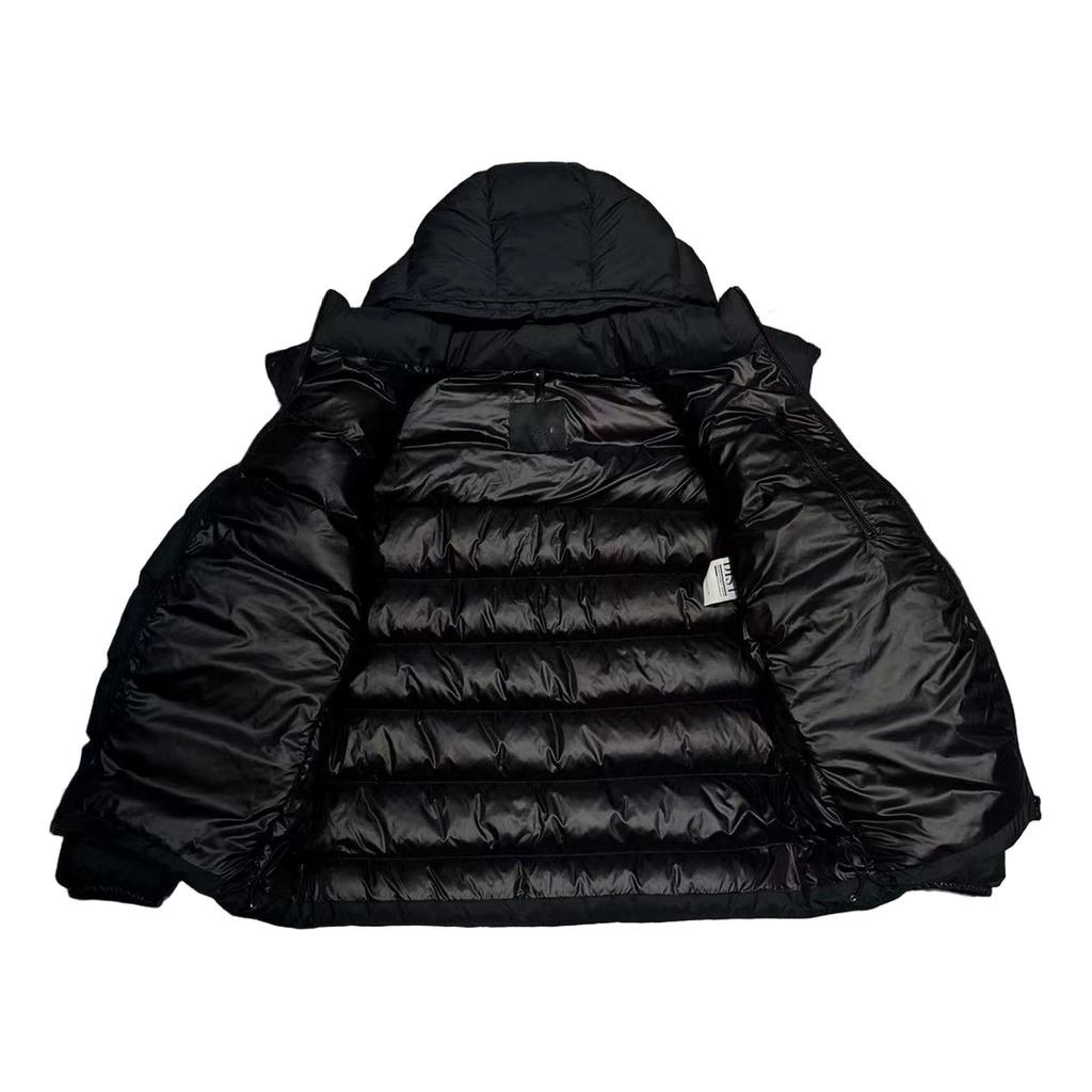 Moncler Vertical-Logo Hooded Puffer – Black | Premium Down