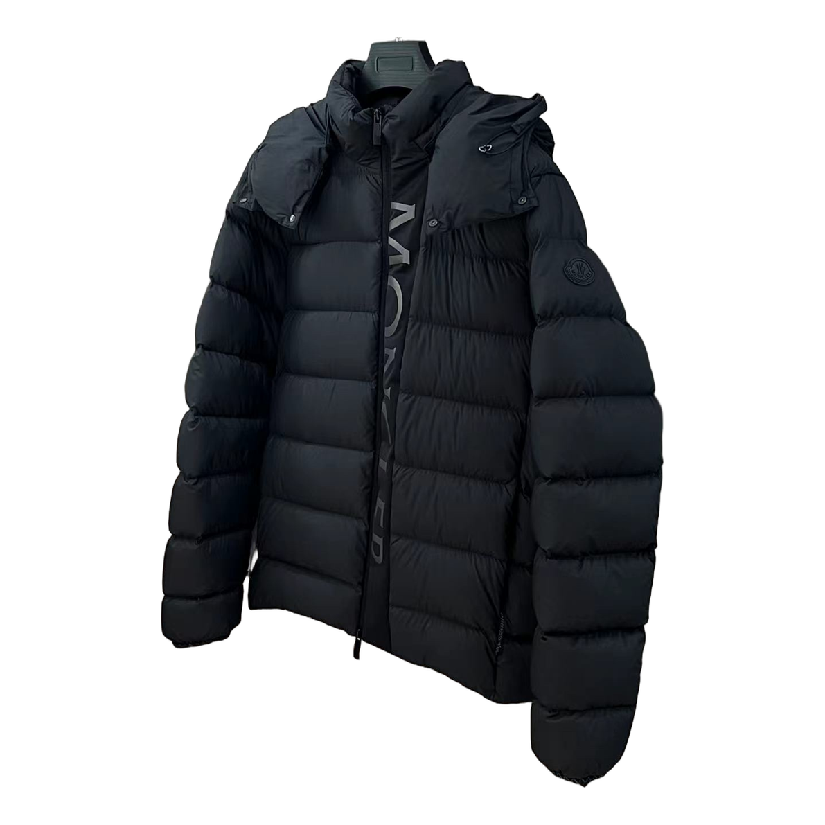 Moncler Vertical-Logo Hooded Puffer – Black | Premium Down