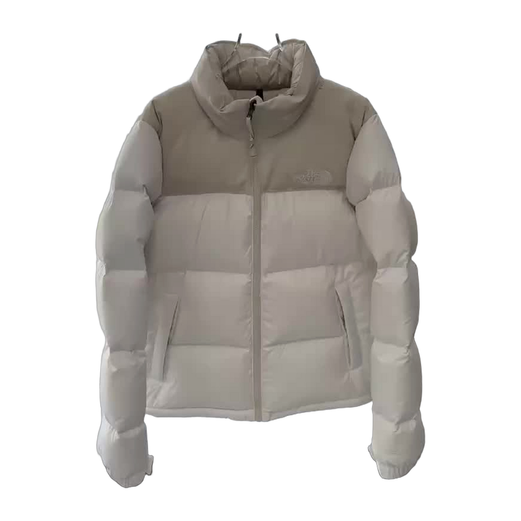 The North Face Cropped Puffer Jacket – Stand Collar | Cream