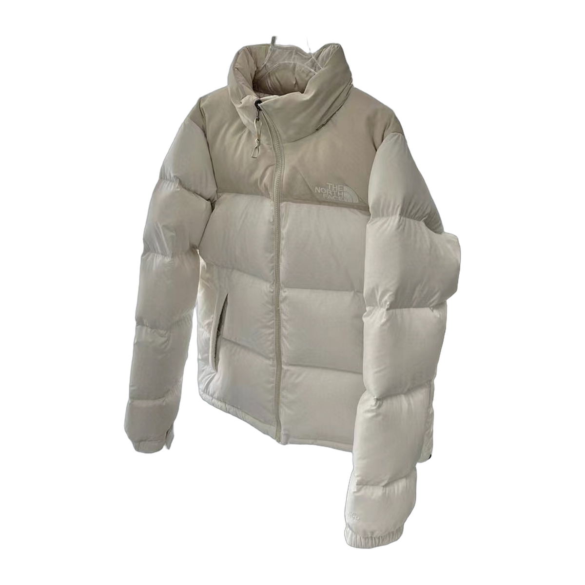 The North Face Cropped Puffer Jacket – Stand Collar | Cream