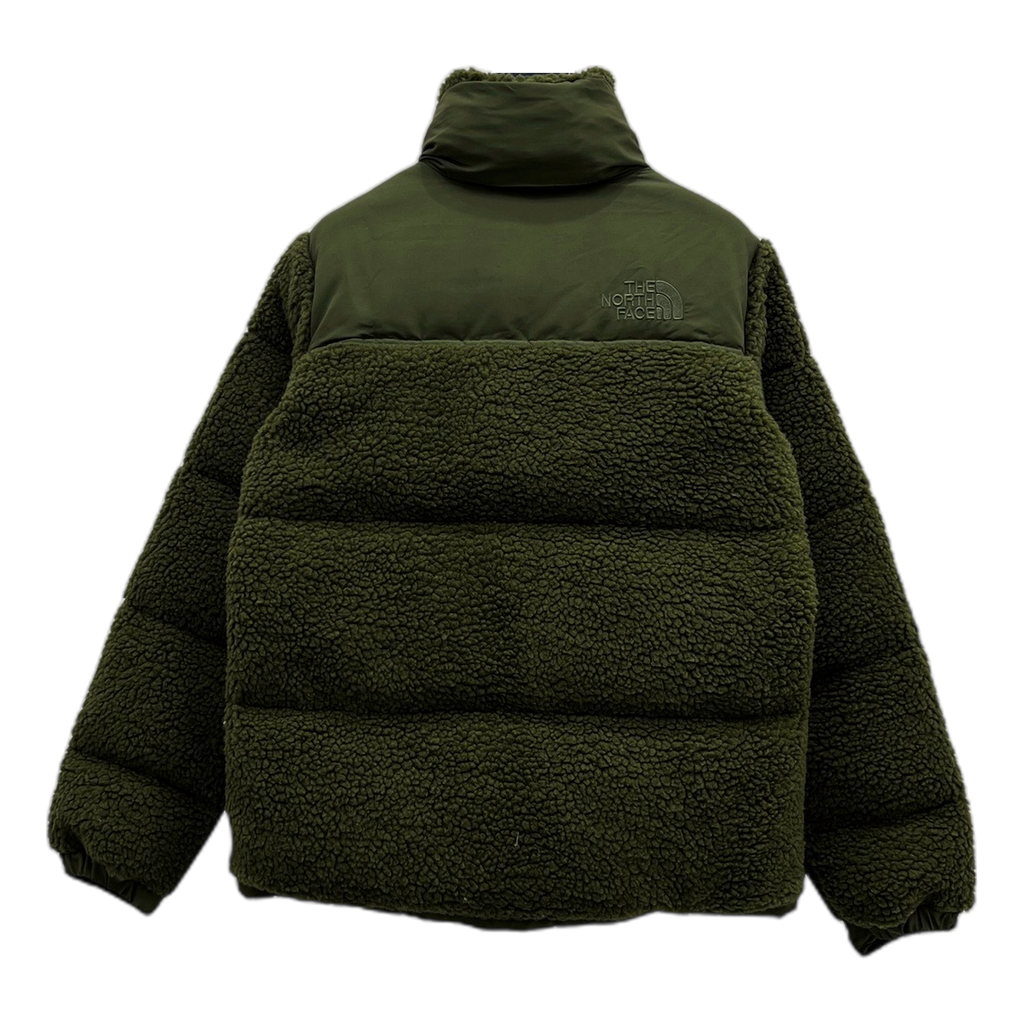 The North Face Fleece-Panel Puffer Jacket – Stand Collar | Olive