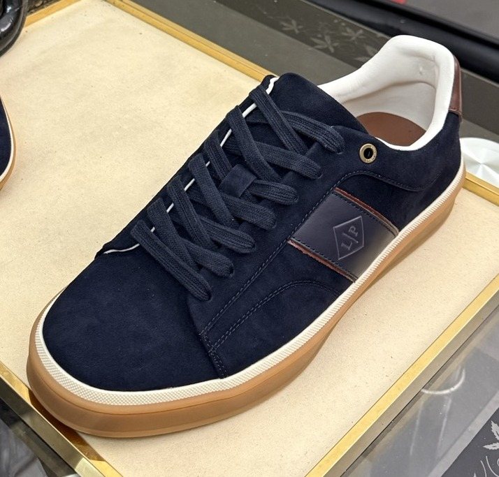 Low-Top Lace-Up Sneakers with Gum Sole