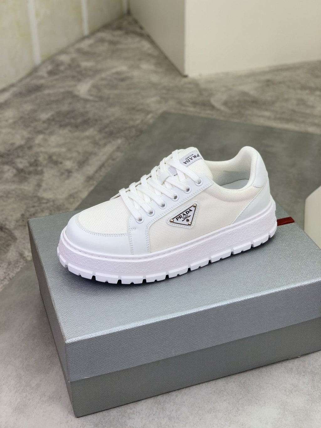 Prada Paneled Lug-Sole Sneakers