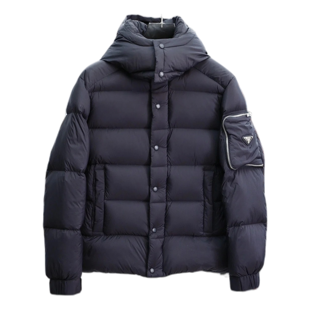 Prada Hooded Puffer Jacket – Sleeve Pouch Detail