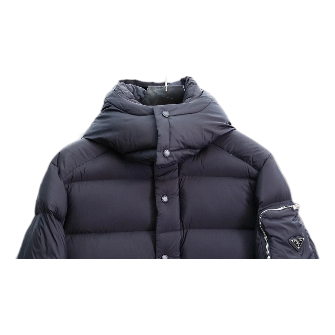 Prada Hooded Puffer Jacket – Sleeve Pouch Detail