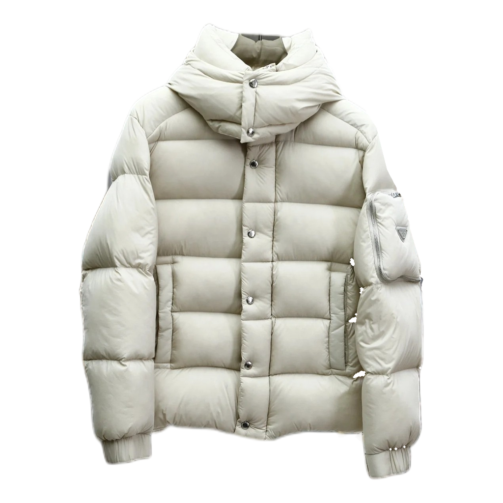 Prada Hooded Puffer Jacket – Iconic Sleeve Pouch