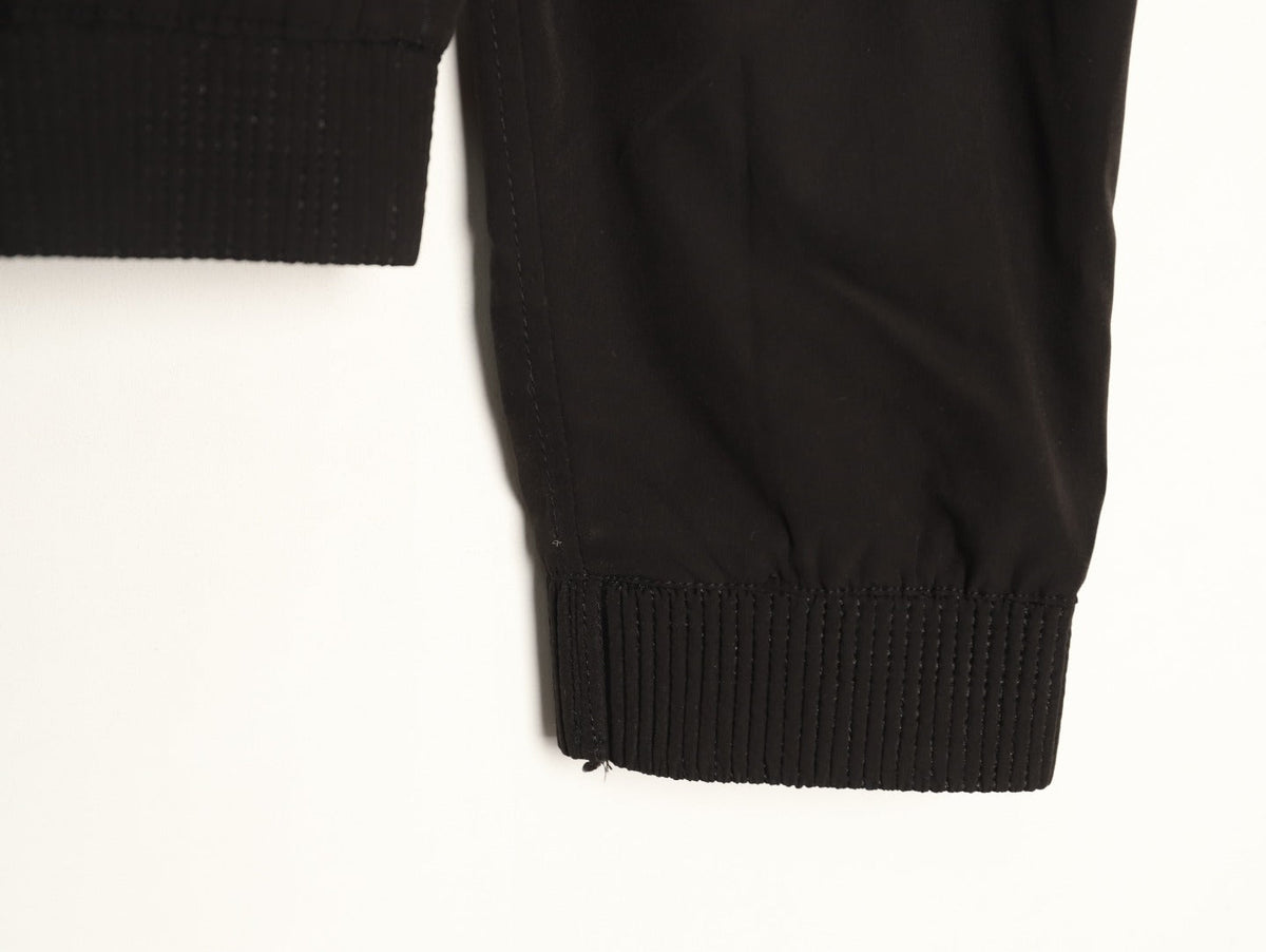 Dior Tonal Chest-Badge Stand-Collar Zip Jacket - Black